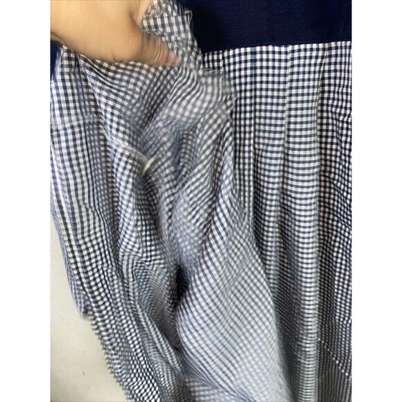 Vintage Women’s German Trachten Cottage Octoberfest Front Button Dress Plaid 38 - Picture 12 of 15